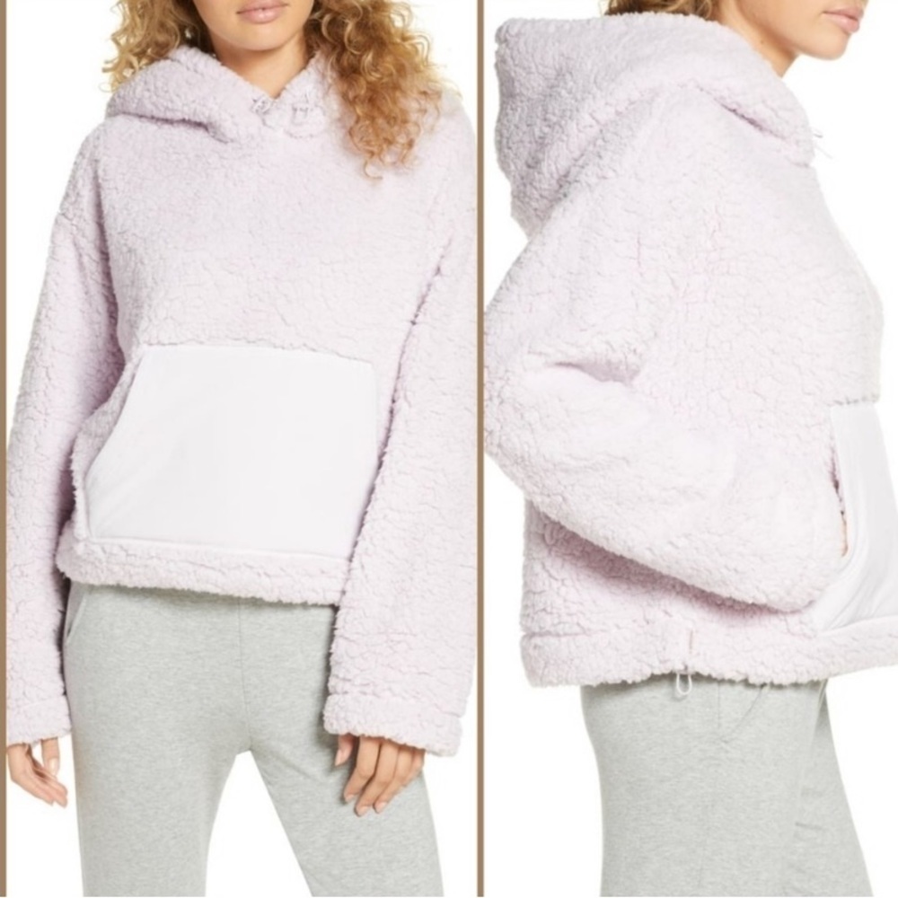 Zella Light Purple Cassie Faux Shearling Hoodie